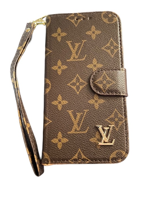 unbranded Accessories - Brown Monogram Phone Wallet Case Wristlet | Snap Closure Card Holder Clutch